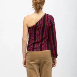 New Haut asymétrique imprimé cravate tifany Femme Femme Haut, Chemise