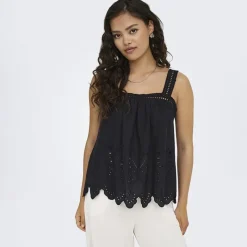 Haut avec broderie anglaise Nomelle black Femme Femme Haut, Chemise