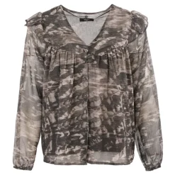 Best Haut blouse hua gris Femme Femme Haut, Chemise