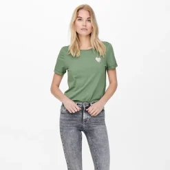 Discount Haut col rond broderie cœur irisée Femme Femme Haut, Chemise