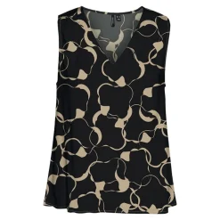 New Haut col v imprimé sans manches Femme Femme Haut, Chemise