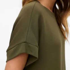 Sale Haut Hali fluide col rond manches courtes Femme Femme Haut, Chemise