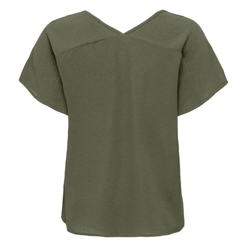 Best Haut manches courtes à volants uni Femme Femme Haut, Chemise