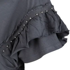 Clearance Haut manches courtes à volants kaki Femme Femme Haut, Chemise