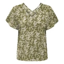 Best Haut manches courtes à volants motif tropical Femme Femme Haut, Chemise