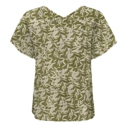 Best Haut manches courtes à volants motif tropical Femme Femme Haut, Chemise