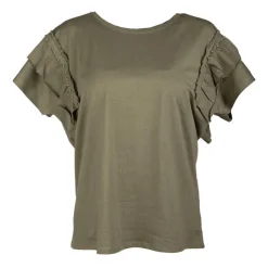 Haut manches courtes à volants Femme Femme Haut, Chemise