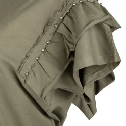 Haut manches courtes à volants Femme Femme Haut, Chemise