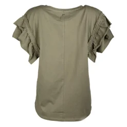 Haut manches courtes à volants Femme Femme Haut, Chemise