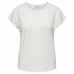 Online Haut manches courtes col rond détails broderie Femme Femme Haut, Chemise