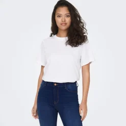 Clearance Haut manches courtes Pisa col rond 100% coton cloud dancer Femme Femme Haut, Chemise