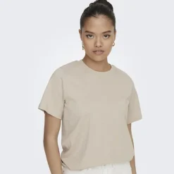 Outlet Haut manches courtes Pisa col rond 100% coton cloud dancer Femme Femme Haut, Chemise