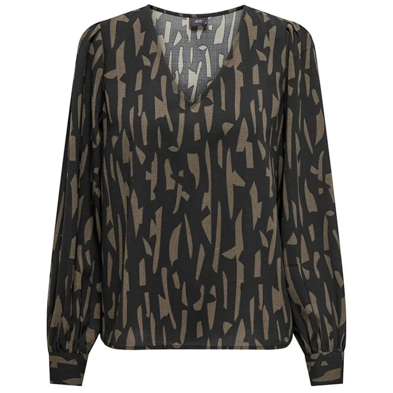 Outlet Haut manches longues col v regular fit Divya sanshelle Femme Femme Haut, Chemise