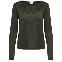 Outlet Haut manches longues dentelle décolleté Femme Femme Haut, Chemise