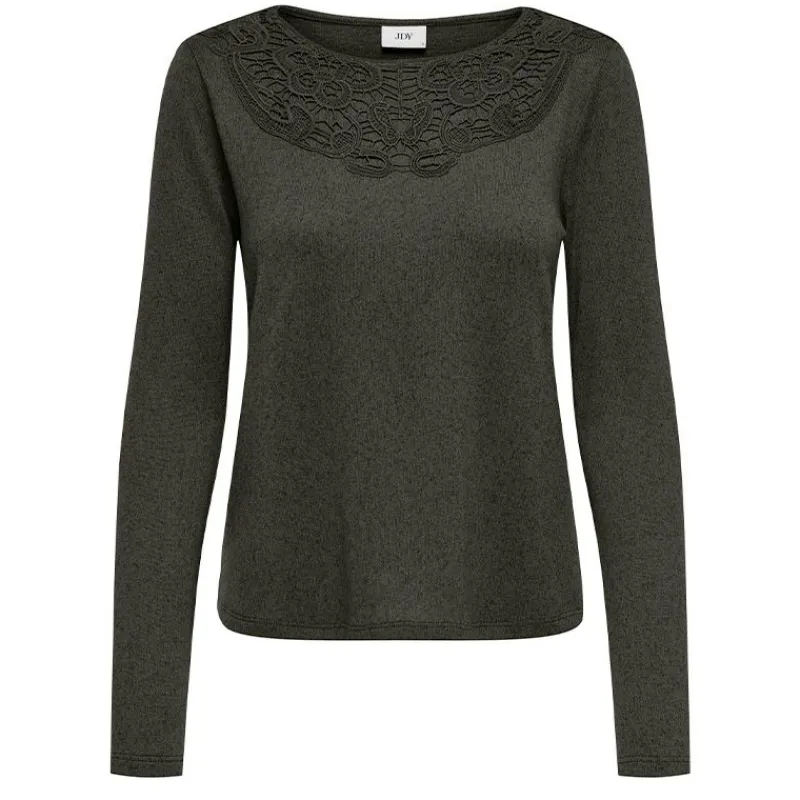 Outlet Haut manches longues dentelle décolleté Femme Femme Haut, Chemise