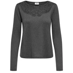 Sale Haut manches longues dentelle décolleté Femme Femme Haut, Chemise