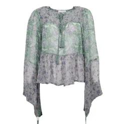 Online Haut manches longues loah transparent à fleurs Femme Femme Haut, Chemise