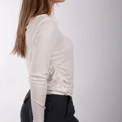 Best Haut manches longues transparent à plis henriette bayberry Femme Femme Haut, Chemise