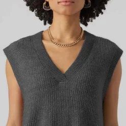 Best Haut sans manche col V fluide femme Femme Pull, Gilet, Sweat