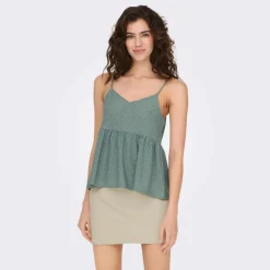 Hot Haut sans manches col v ajouré trapèze uni Femme Femme Haut, Chemise