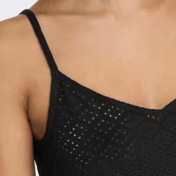 Discount Haut sans manches col v ajouré trapèze uni Femme Femme Haut, Chemise