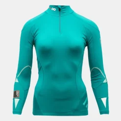 Haut technique ski avec col montant zippé grand logo dos Femme Femme Haut, Chemise