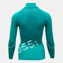 Haut technique ski avec col montant zippé grand logo dos Femme Femme Haut, Chemise