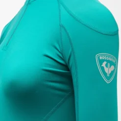 Haut technique ski avec col montant zippé grand logo dos Femme Femme Haut, Chemise