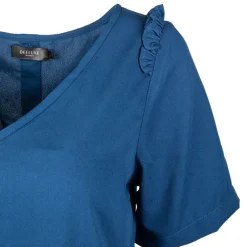 Outlet Haut uni col V volants épaules Femme Femme Haut, Chemise