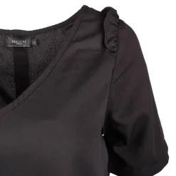 Outlet Haut uni col V volants épaules Femme Femme Haut, Chemise