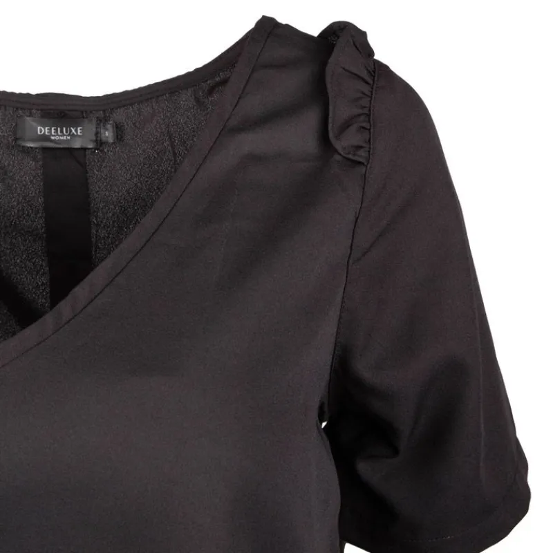 Outlet Haut uni col V volants épaules Femme Femme Haut, Chemise