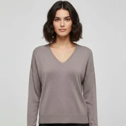 Outlet Haut vienna manches longues en maille col V Femme Femme Haut, Chemise