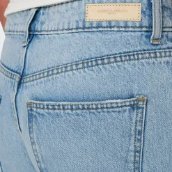 Hot Jean bleu à strass clair droit Femme Femme Jean