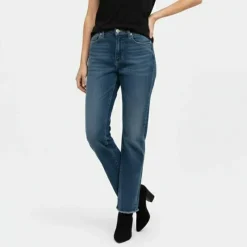 Jean brut denim effiloché délavé Femme Femme Pantalon|Jean