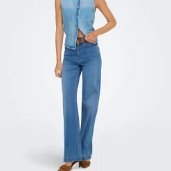 Discount Jean denim à coupe large taille haute madison royal Femme Femme Jean