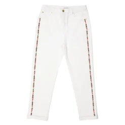 Discount Jean denim à ourlets avec motif éthnique Femme Femme Jean