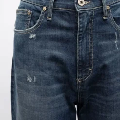 New Jean denim foncé délavé effet déchiré Femme Femme Pantalon|Jean