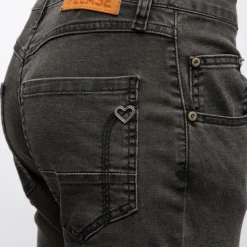 Hot Jean denim slim à boutons effet déchiré Femme Femme Pantalon
