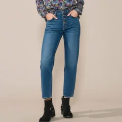 Online Jean droit bleu olivia coton bio Femme Femme Jean