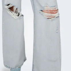 Outlet Jean effet destroy betti baggy taille haute Femme Femme Jean