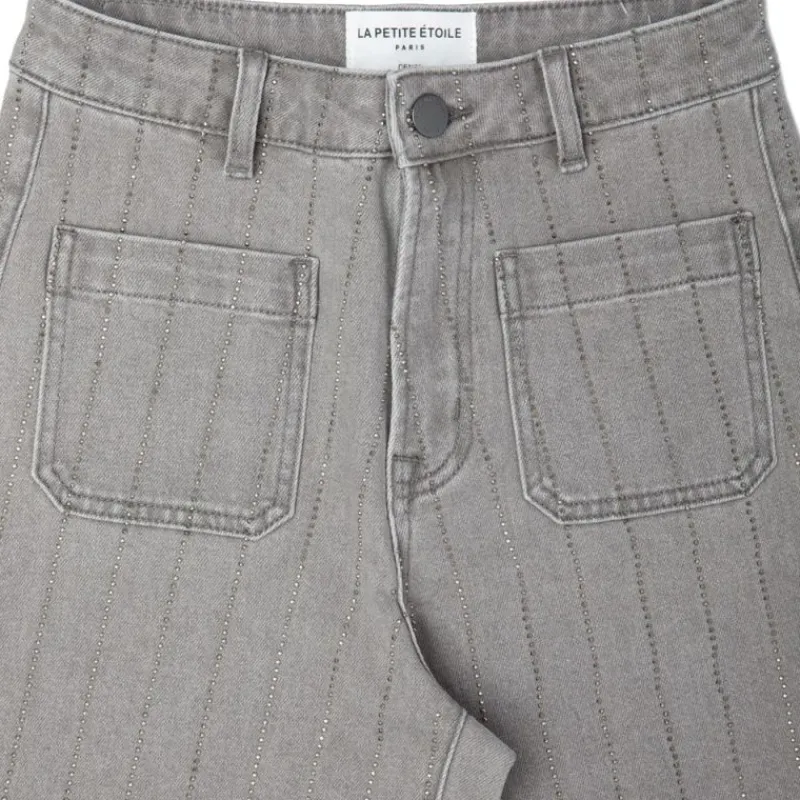 Jean atlanty à strass avec poches Femme Femme Pantalon