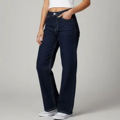 Best Jean Santana denim coton avec surpiqures blanches Femme Femme Jean|Pantalon