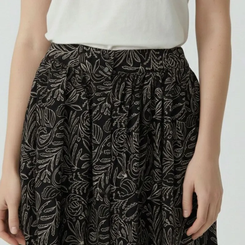 Clearance Jupe boutonnée imprimé fleurs avec motifs Femme Femme Jupe, Robe