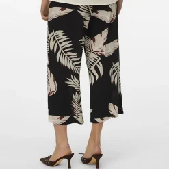Online Jupe culotte à imprimé feuilles beiges Femme Femme Pantalon