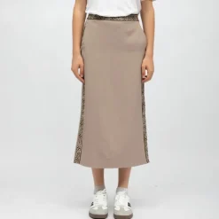 New Jupe dasy mi longue bandes graphiques avec fente Femme Femme Jupe, Robe