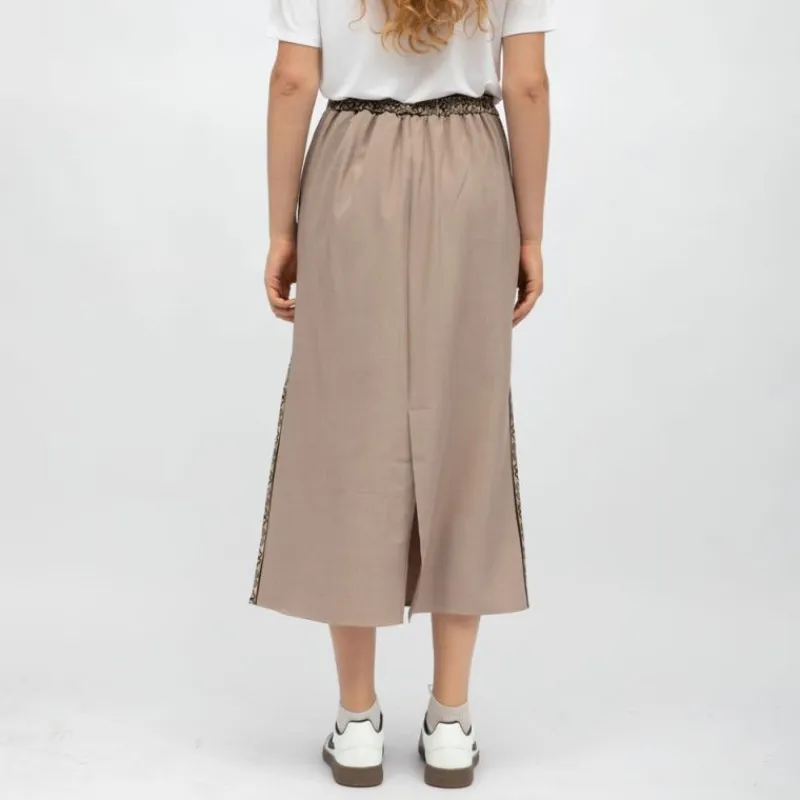 New Jupe dasy mi longue bandes graphiques avec fente Femme Femme Jupe, Robe