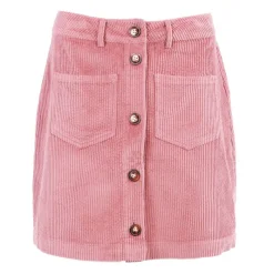 Clearance Jupe en velours à boutons poche devant Femme Femme Jupe, Robe