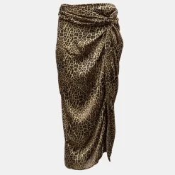 Jupe longue drapée imprimé léopard Femme Femme Jupe, Robe