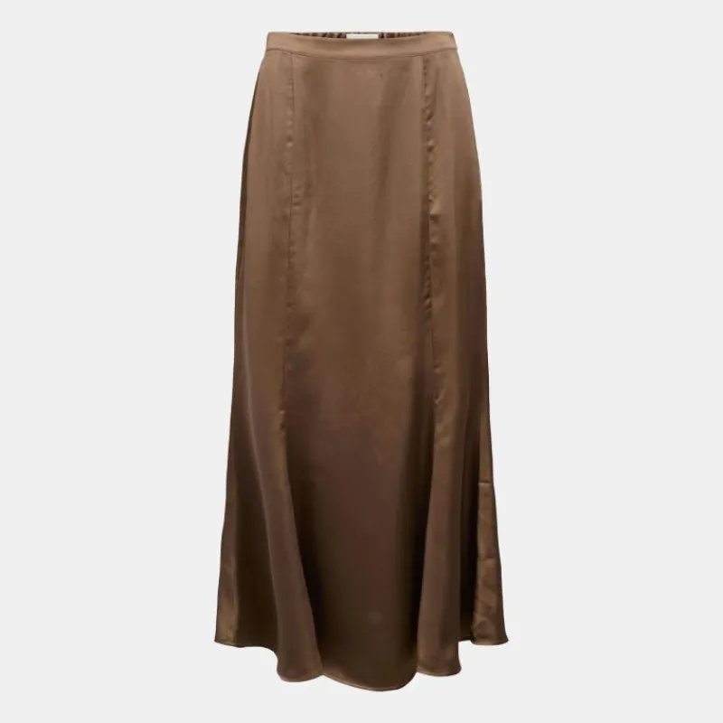 Outlet Jupe longue droite effet satiné Femme Femme Jupe, Robe