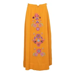 Outlet Jupe longue élastique magoo fleurs brodées Femme Femme Jupe, Robe